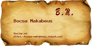 Bocsa Makabeus névjegykártya